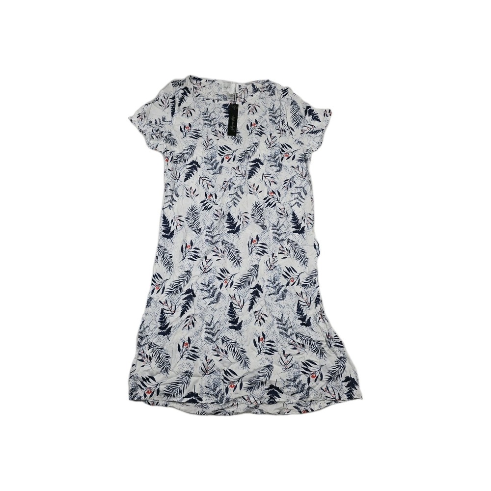 Step In Style Women's Size Large White Floral Short Sleeve Dress New